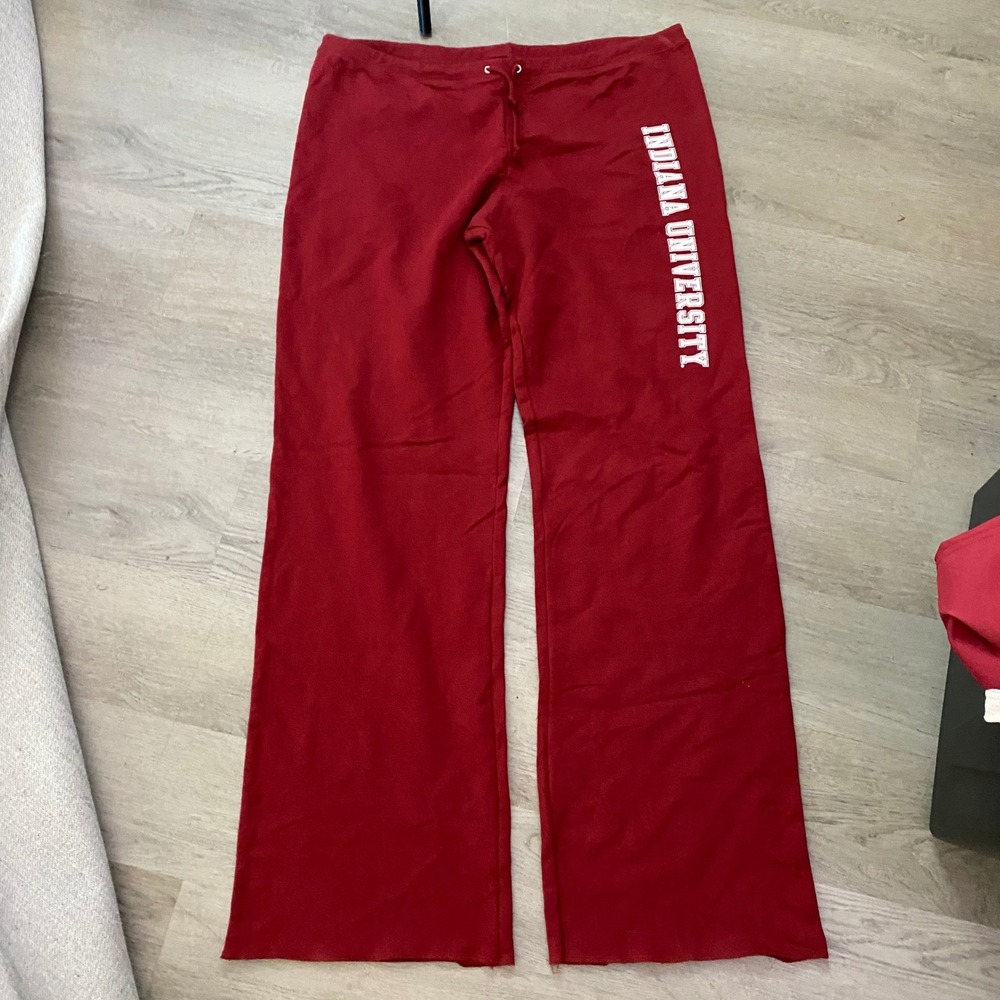 Jones & Mitchell Sweatpants Indiana University XL Red Wide Leg Raw Hem IU Pants